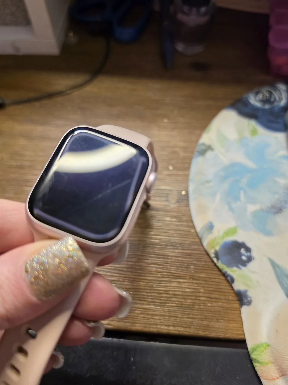 Apple Watch Series 9 (Rosegold) with Blush Pink Silicone Band